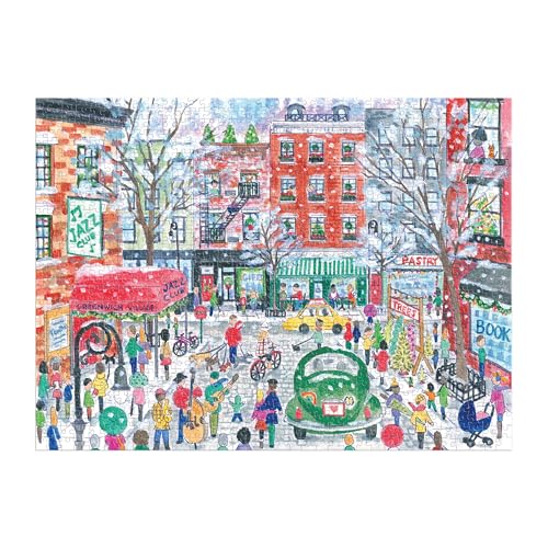 Galison Christimas In Greenwich Village – 1000 Piece Michael Storrings Jigsaw Puzzle Featuring Beautiful Artwork Of The NYC Neighborhood In The Winter Time - Image 6