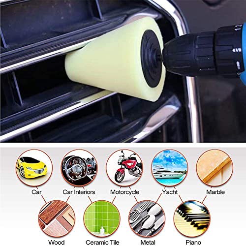 Image of DIY Crafts 4x Kits, 5 inchinch, Car Buffers and Polishers Kit for Drill, Drill Polishing Wheel Foam Ball Buffing Pads Sponge Ball for Automotive Car Wheels Hub Care, Metal, Plastic, (4x Kits, 5 inchinch)