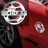 Personalized Soccer Emblem Name Letter - Sport Initial Custom Name Car Metal Logo - Customize Car Em