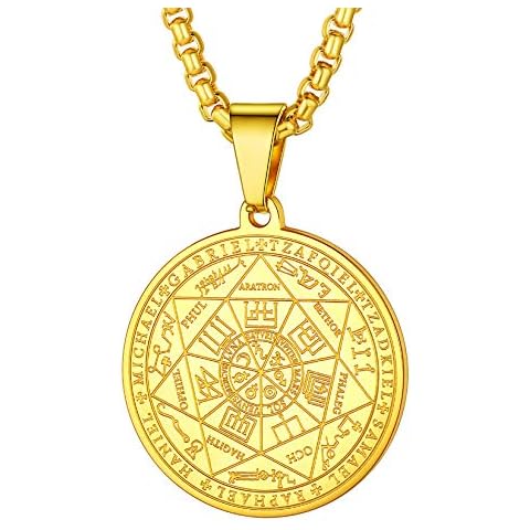 PROSTEEL Seven Archangels Medallion Pendant Necklace Cover