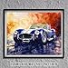 Shelby Cobra 11x14 Unframed Poster Classic Car Art Print Muscle Car Wall Decor Blue Cobra Car Artwork Vintage Racing Car Wall Art Retro Car Painting Wall Decor Automotive Art Print for Man Cave Garage
