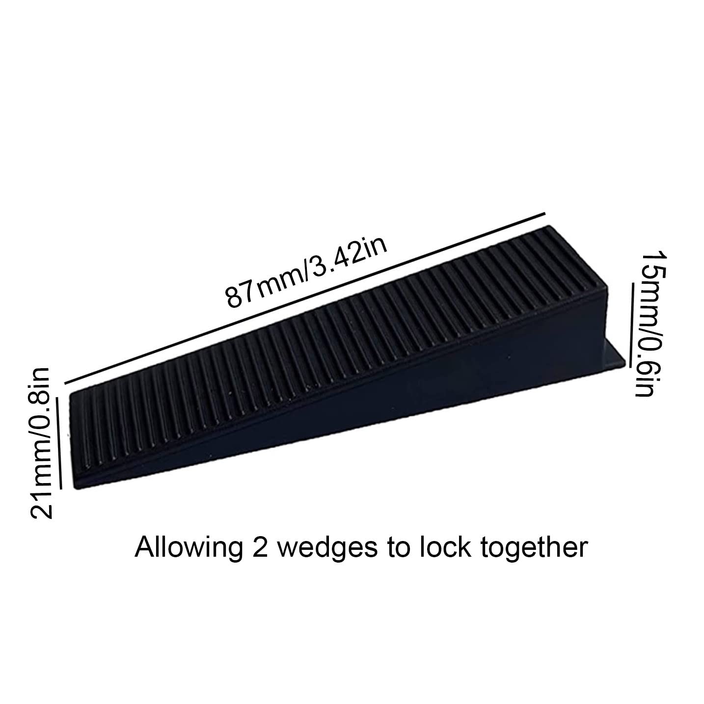 20Pcs Cunei Plastica Nero Cunei per Pavimenti Cunei Spianimetrici Cunei Livellanti Resuable Cunei per Piastrelle Riutilizzabili per Pavimenti,Pareti,Edifici,8.7*2.1*1.5cm