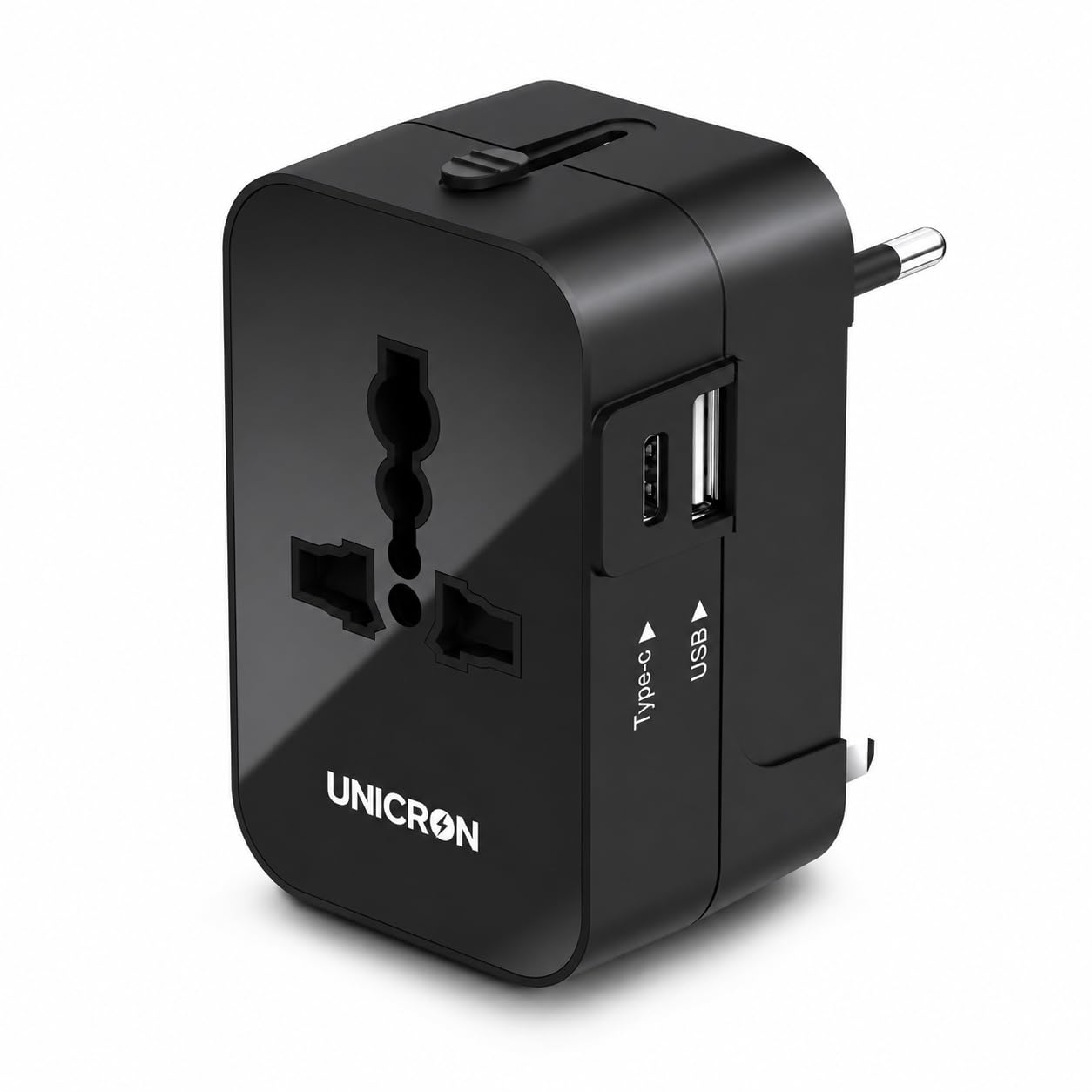 Universal Charger with 240V Power Output | International Travel Adapter with Port Type C - 3.1Amp and Type A - 2.1Amp Output | LED Indicator | for 150+ Countries US,UK,EU,AUS,Etc - Black-image-33