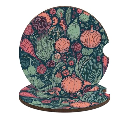 Posavasos de Madera Decorativos para Carro 2.6 pulg 2 Unid miniatura 1