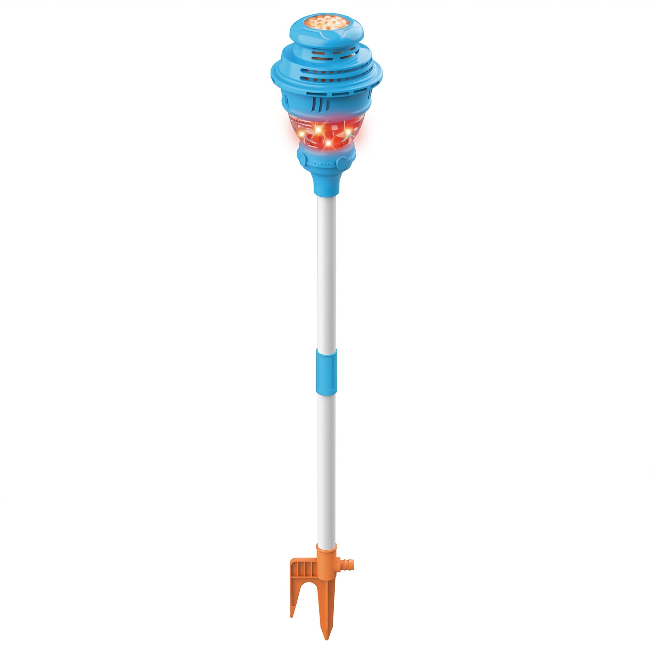 Torre de Burbujas, máquina de Burbujas 2 en 1 y Juguete pulverizador, Soporte para farola con Luces y Sonidos Suaves, Altura Ajustable para niños, Azul, 36, 22-40, 94 Pulgadas, máquina