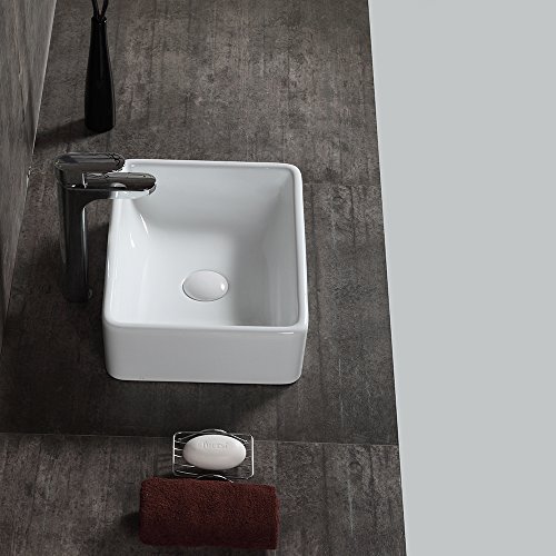 Aweson 16"X12" Rectangular Ceramic Vessel Sink, Vanity Sink, Above Counter White Countertop Sink, Art Basin Wash Basin For Lavatory Vanity Cabinet #TOP3