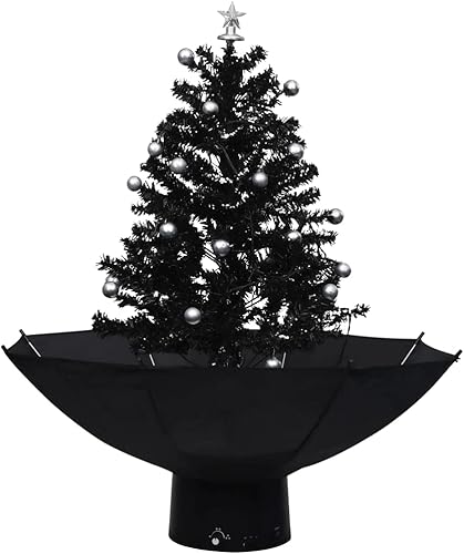 YAFF Árbol de Navidad de nieve con base de sombrilla árbol de Navidad artificial de 295 pulgadas con luz LED función de nieve decoración de Navidad