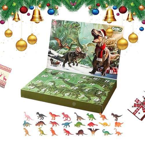 Calendario de Adviento de Navidad - 24 días de, de regalo de dinosaurio brillante, regalo creativo de Navidad para 2025, ideal para niños, niñas y amantes de los dinosaurios |