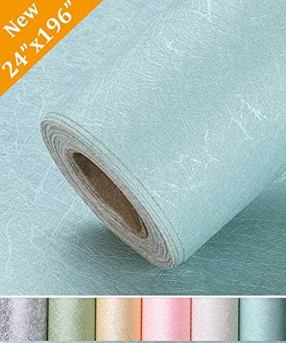 Oxdigi Blue Contact Paper 24 x 196 inches for Cabinets Countertops Decorative Solid Color Self Adhesive Film Peel and Stick Removable Waterproof Wallpaper Silk