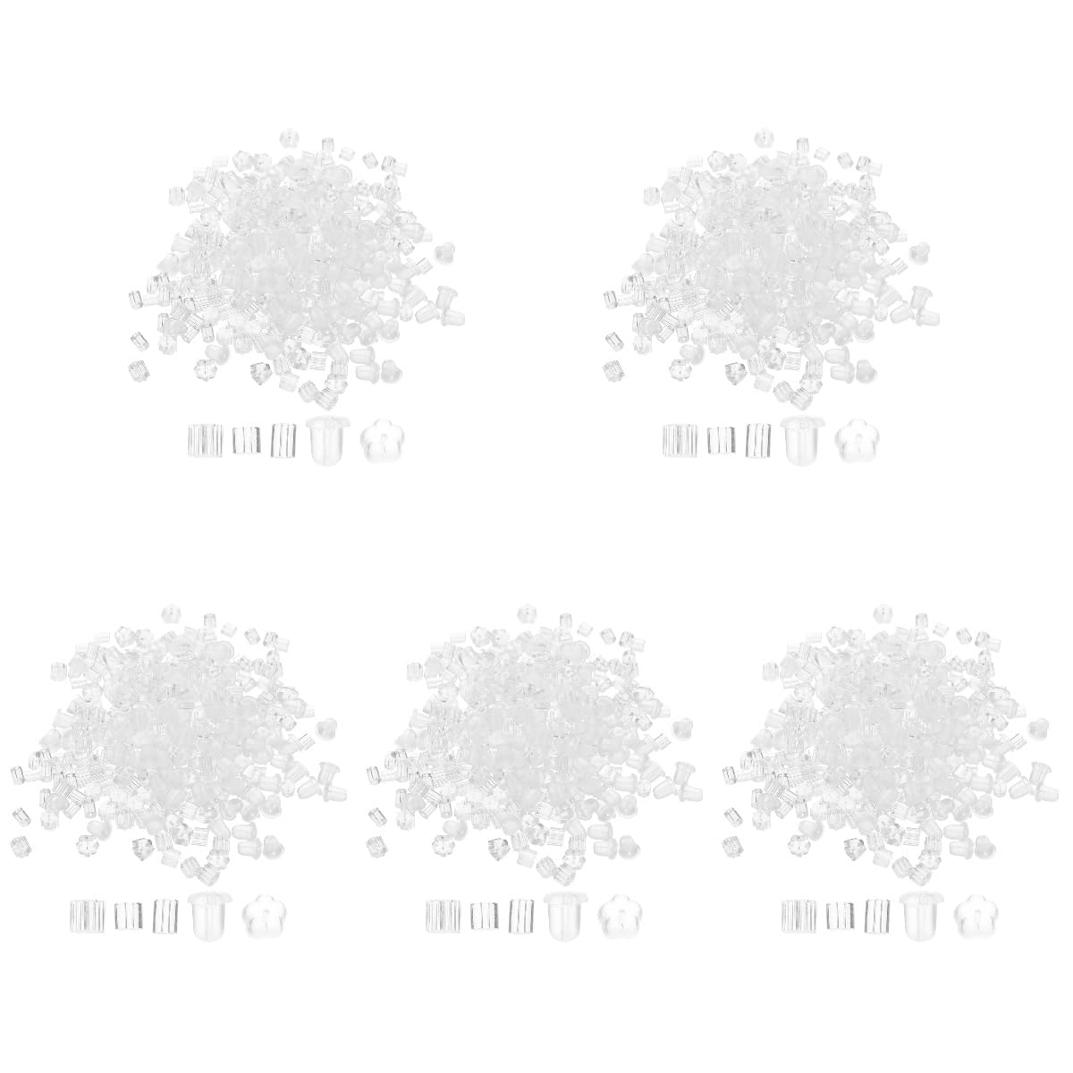 HOMSFOU 5 Sätze Ohrring Verschlüsse Ohrstecker Verschlüsse Für Piercing Ohrringe Allergiefreie Ohrringstopper Für Ohrstecker Verschiedenen Designs 300 Stück * 5