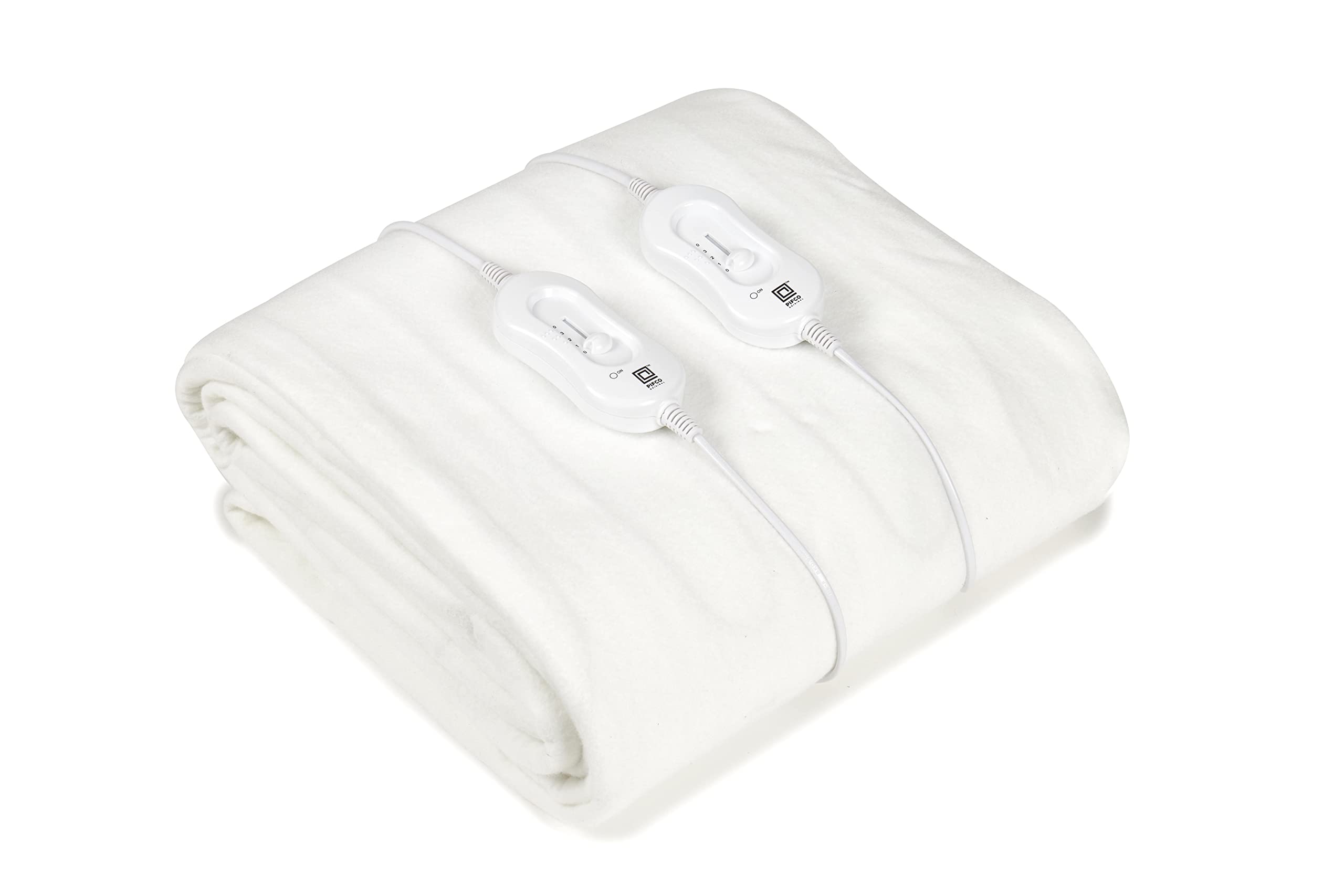 PIFCO Electric Blanket King Size - Dual Controls Electric Under Blanket with 3 Heat Settings - Machine Washable Electric Under Blanket - Auto-Shutoff - Easy-fit Elasticated Straps