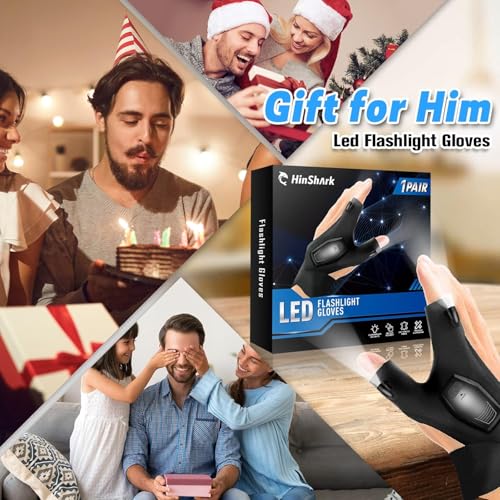 Hinshark Geschenke für Männer, Handschuhe mit Licht Angelzubehör Gadgets – Ansicht 6