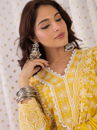 Image of INDO ERA Women Pure Cotton Kurta Set with Dupatta | Festive Suit Set, 10790
