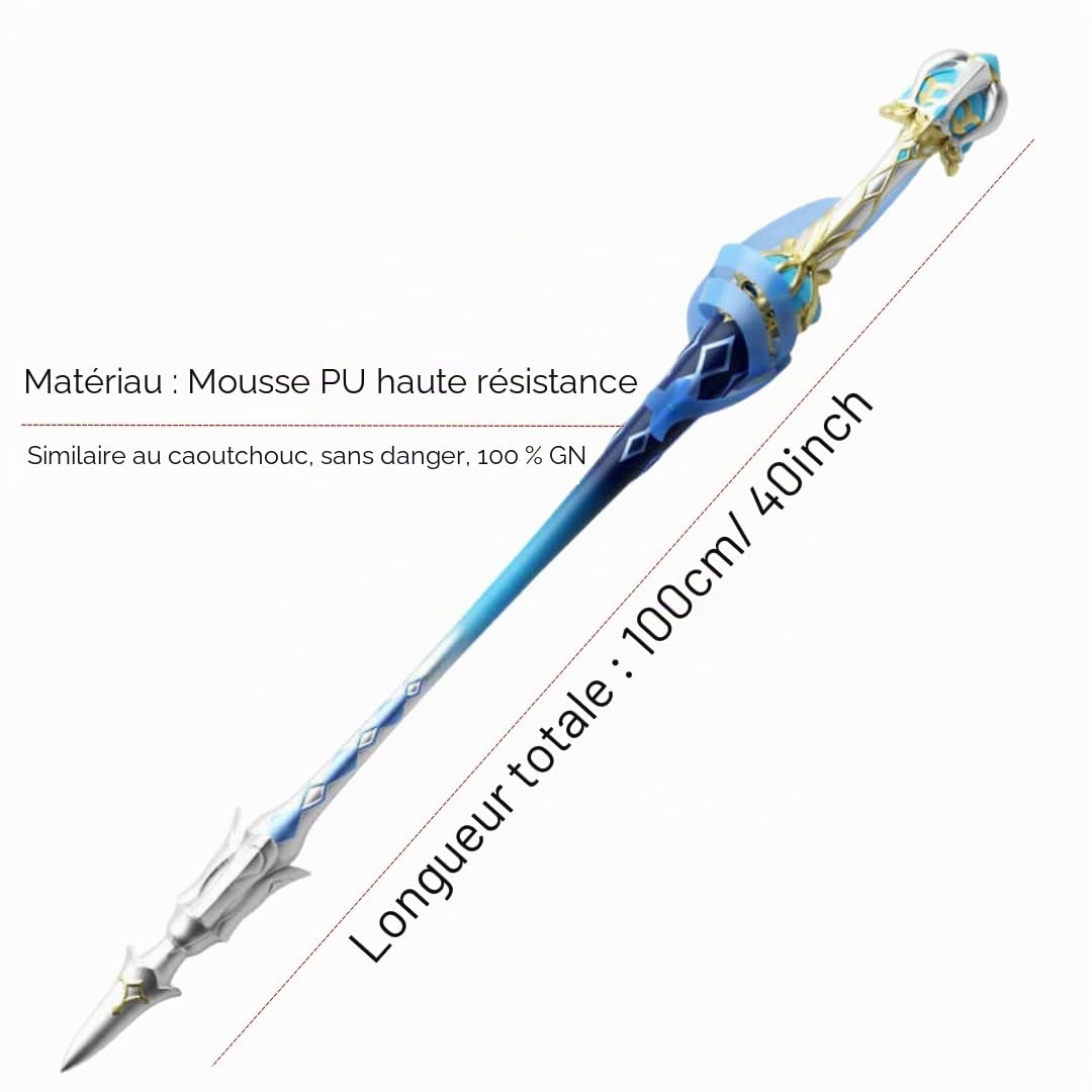 damdos Épée de cosplay de 101,6 cm pour accessoires de cosplay F-furina, splendeur des eaux calmes F-furina, modèle d'arme de cosplay, Épée Furina, 100 cm
