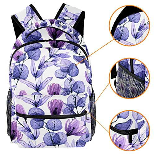 Sac à dos transparent avec motif feuilles style classique décontracté - 3