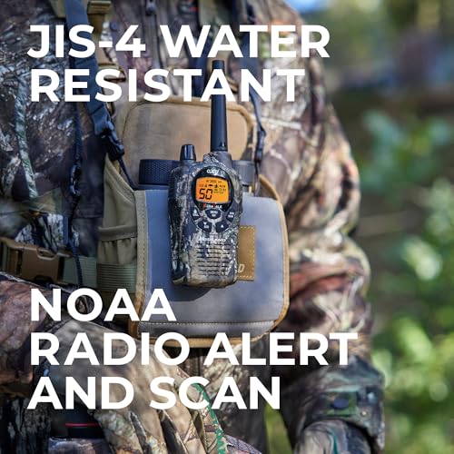 Image of Midland GXT1050VP4 GMRS Two-Way Radio (50-Channel, Long Range, 142 Privacy Codes, SOS, NOAA, Rechargeable Nickle Battery, Mossy Oak Camo, 2-Pack)