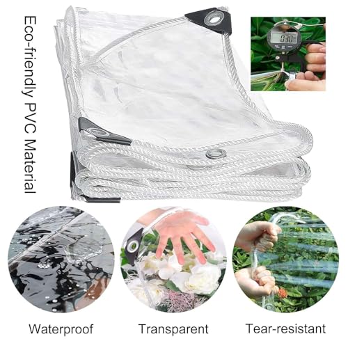 Bâche transparente pour gazebo et rideaux extérieurs imperméables avec fermeture éclair