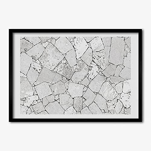 Cadre en bois moderne 70x50 cm Tulup pour créer une ambiance loft avec mur de pierre
