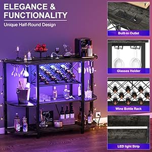 Unikito4tiermetalcoffeebarcabinetwithoutletandledlightfreestandingfloorbartableforliquorwithglassholderandwinerackstoragewinebakersrackforkitchendiningroomgrayoak Urban Country Home Decor Unikito 4 tier metal coffee bar cabinet with outlet and led light freestanding floor bar table for liquor with glass holder and wine rack storage wine bakers rack for kitchen dining room gray oak urban country home decor