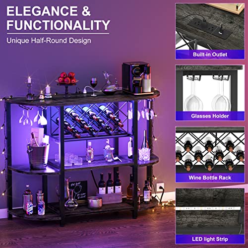 Unikito4tiermetalcoffeebarcabinetwithoutletandledlightfreestandingfloorbartableforliquorwithglassholderandwinerackstoragewinebakersrackforkitchendiningroomgrayoak Urban Country Home Decor Unikito 4 tier metal coffee bar cabinet with outlet and led light freestanding floor bar table for liquor with glass holder and wine rack storage wine bakers rack for kitchen dining room gray oak urban country home decor