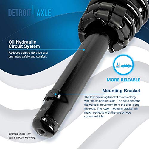 Image of Detroit Axle - 2.5L 6pc Front Struts Kit for Ford 10-12 Fusion, 10-11 Mercury Milan, 2 Struts & Coil Spring 2 Sway Bar Links 2 Outer Tie Rod Ends 2010 2011 2012 Replacement Suspension Struts Shocks