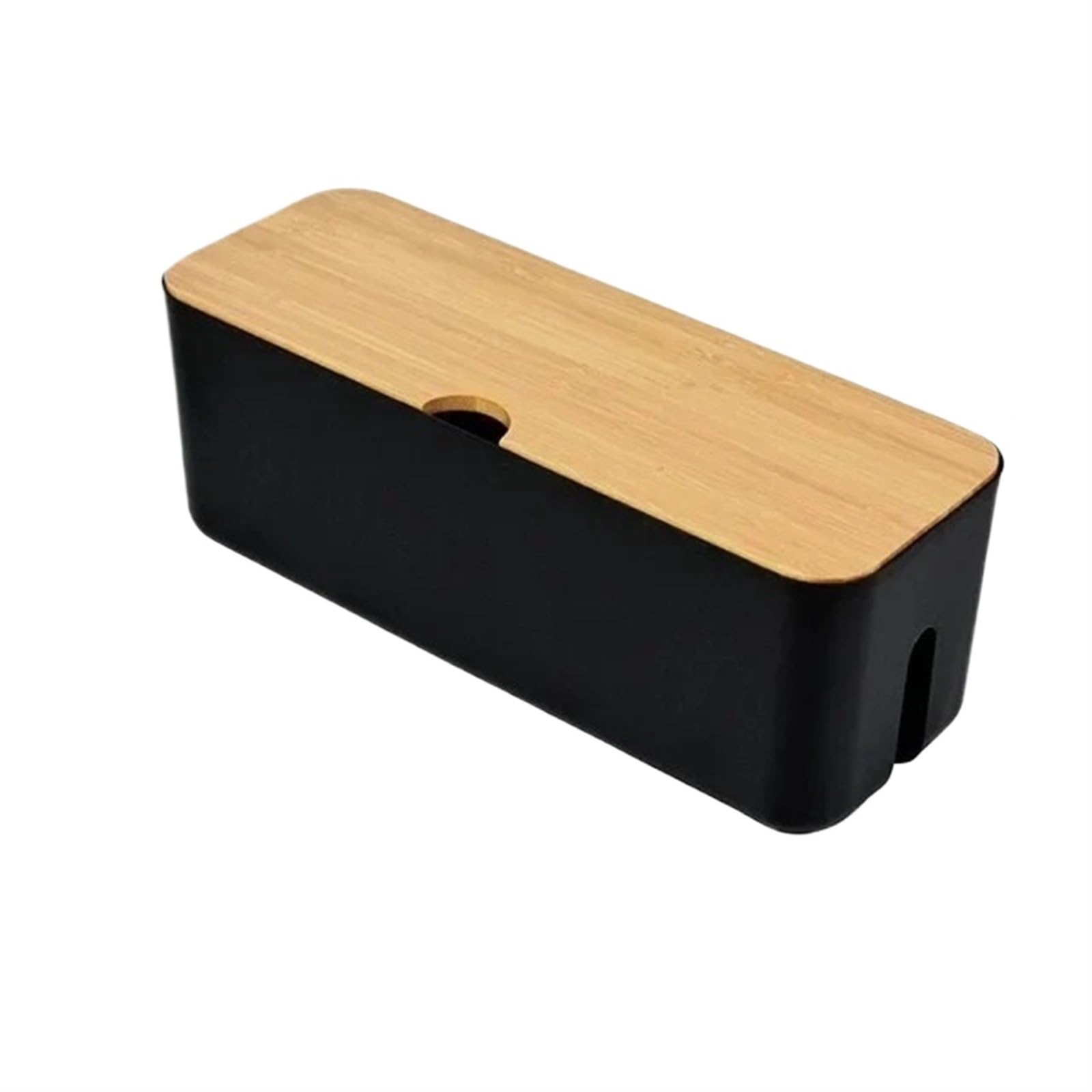 Caja Organizadora de Cables Caja de almacenamiento cables regleta a prueba polvo Organizador enchufes cargador Contenedor línea red Gestión(Black 34x13.8x13cm)