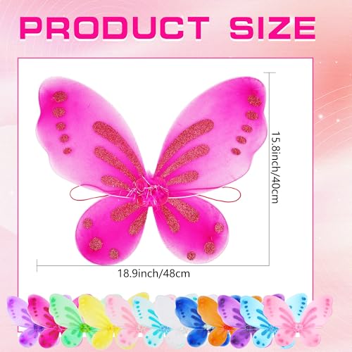 Pack de 24 alas de hada para niñas multicolor miniatura 2