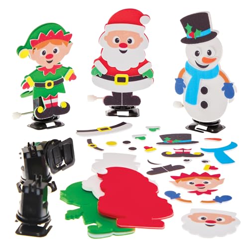 Baker Ross FX658 Weihnachts-Rennspielzeug-Bausätze - Packung mit 3, Weihnachts-Partytütenfüller für Kinder
