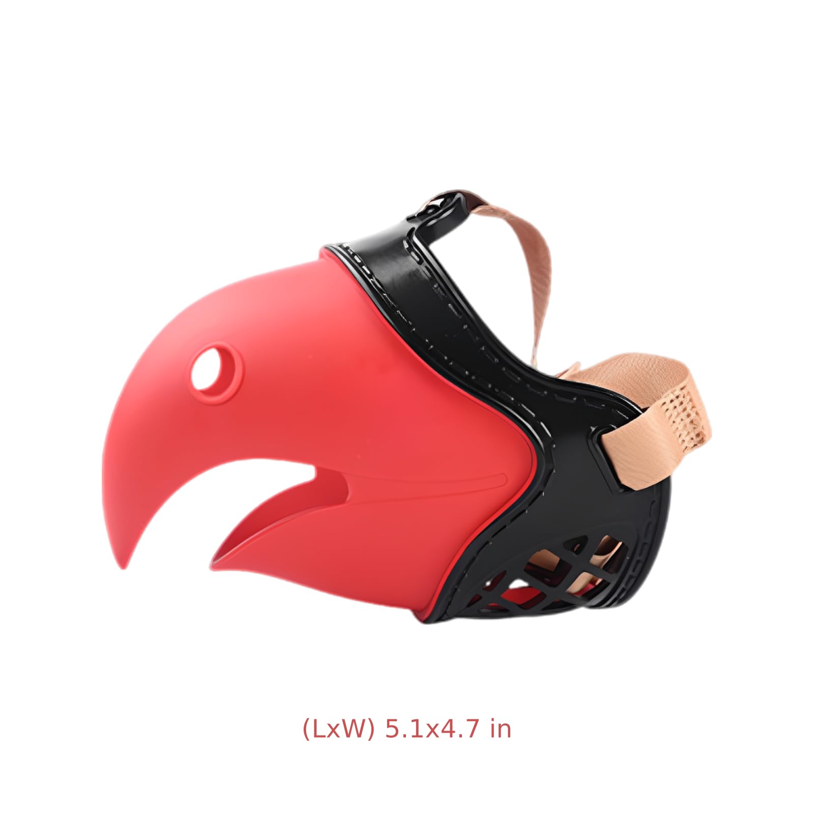 Muserolle pour Chien Bec de Perroquet Taille 7, pour Chiens 33,1 à 44,1 LB, réglable pour Limiter Les mordillements, Les aboiements et la Mastication, Noir Rouge, élastomère Souple, 15,7 x 5,1 x 4,7