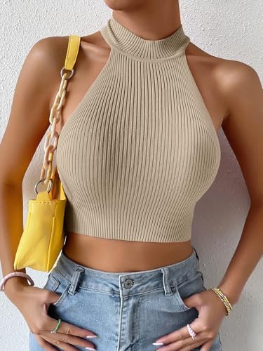 Womens Knit Top Solid Ribbed Knit Top Knitwear for Women3