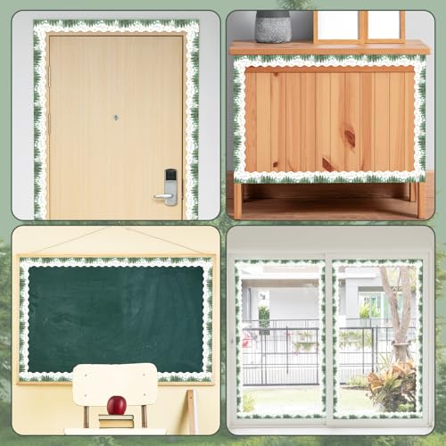 Image of BeYumi Forest Mountain Border Trim - 65ft Back to School Sage Green Watercolor Forest Wonderland Rolled Border Trim Green Mountain Bulletin Board Party School Classroom Office Chalkboard Home Decor
