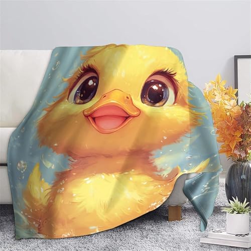 Couverture canard mignon 3D flanelle chaude légère contre le froid