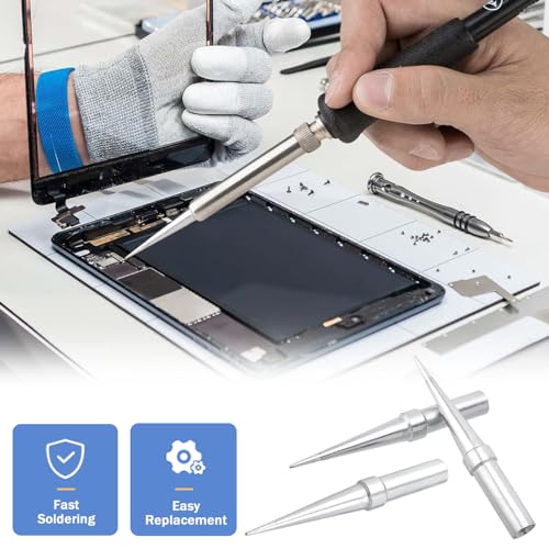 Image of Mesee 5 Pieces Weller ET Soldering Tip Set ETS Solder Iron Tips Replacement Lead-Free Welding Head Tool Accessory for Weller WE1010NA WES51 WES50 PES51 PES50 WEP70 EC1002 EC1201A