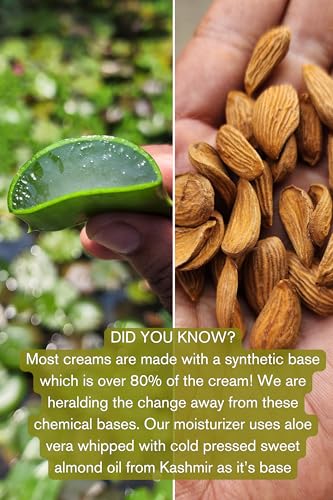 Image of The Nature Mill Aloe Vera Whipped Cream with Sweet Almond Oil & Lotus Essential Oil for Face & Body, Pure All Natural, No Cream Base, 50g