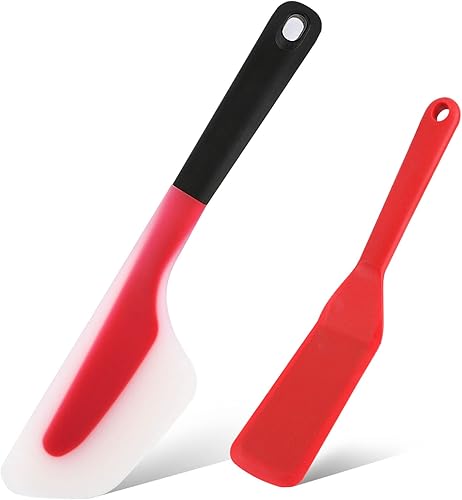 Miniatura 1 de Webake Juego de 2 espátulas de silicona para huevos espátulas largas de crepé resistentes al calor espátulas antiadherentes para cocinar
