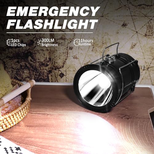 image for DIBMS 4-Pack Solar Camping Lantern, Collapsible LED Solar USB Recharge