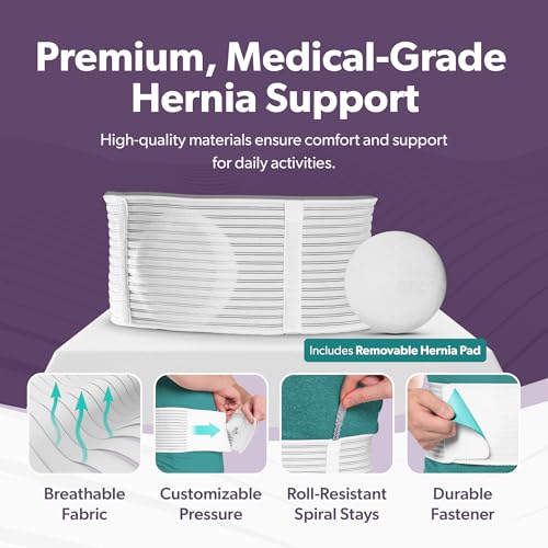 Image of BraceAbility spandex Hernia Belt for Men & Women | Stomach Truss Binder with Compression Support Pad for Abdominal, Umbilical, Navel & Belly Button Hernias - L /XL (New & Improved) Fits 40 inch-60 inch
