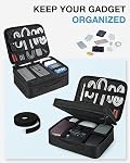 Bagsmart Electronic Organizer, Large Double Layer Cable Bag, Travel Organizer Bag, Electronics Accessories Storage Cases for iPad,Cables, Chargers, Hard Drive, Game Cards