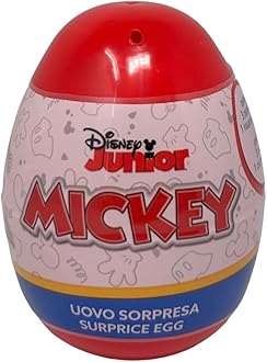 Disney Mickey Mouse Mini Egg with Surprise 5 Pieces with Stationery Accessories Colours and Designs for Children