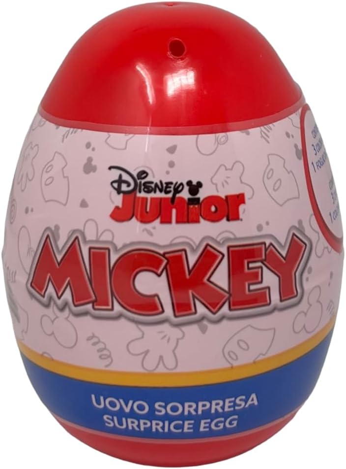Disney Mickey Mouse Mini Egg with Surprise 5 Pieces with Stationery Accessories Colours and Designs for Children