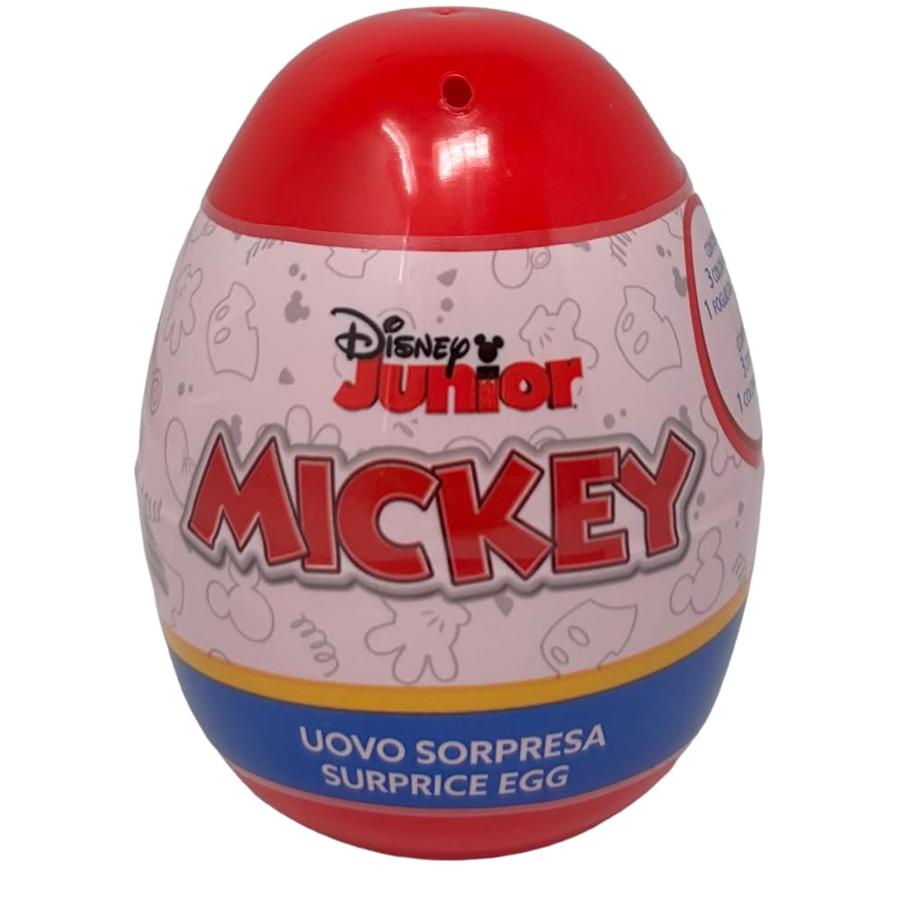 CARTOON Mini Surprise Egg 5 Pieces Egg Egg with Stationery Accessories for Children Colours and Designs, Mickey Mouse, 7 x 7 x 10 cm, leisure
