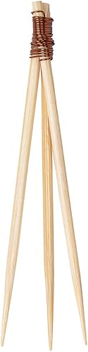Miniatura 11 de Púas de cóctel de 3.5 pulgadas, 100 pinchos desechables para aperitivos, parte superior de cobre, palillos de dientes decorativos de bambú natural