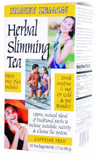 21st Century Herbal Slimming Tea, Honey Lemon - 24 Tea Bags, 3 Pack