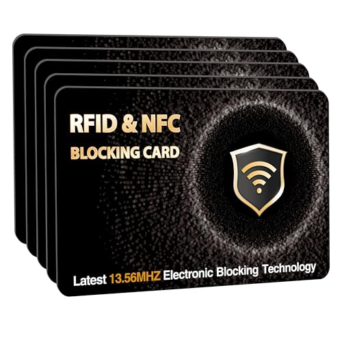 SaiTech IT RFID Blocking Cards Protect Your Entire Wallet, Purse, and Cards from NFC Contactless Theft Wallet for Men & Women - WG Black (5 Pcs Black)