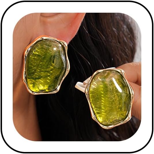 Statement Brown Irregular Crystal Drop Dangle Earrings for Women Trendy