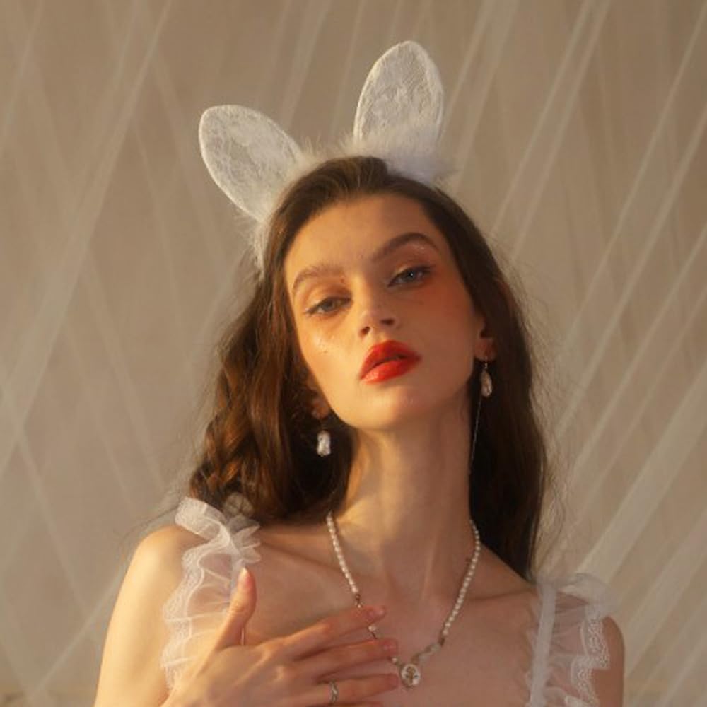 Cat Ears Headbands Plush Lace Halloween Cute Costume Party Makeup Hair Headpiece Sexy Masquerade Nightclubs Photo Prop for Women - Image 2