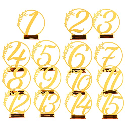 COLLBATH Decorative Acrylic Table Numbers Sign for Wedding for Party Centerpieces and Banquet Table Supply