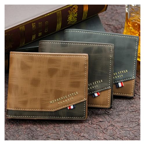 Monedero clásico delgado de cuero esmerilado premium negro con tarjetero elegante de hombre 4