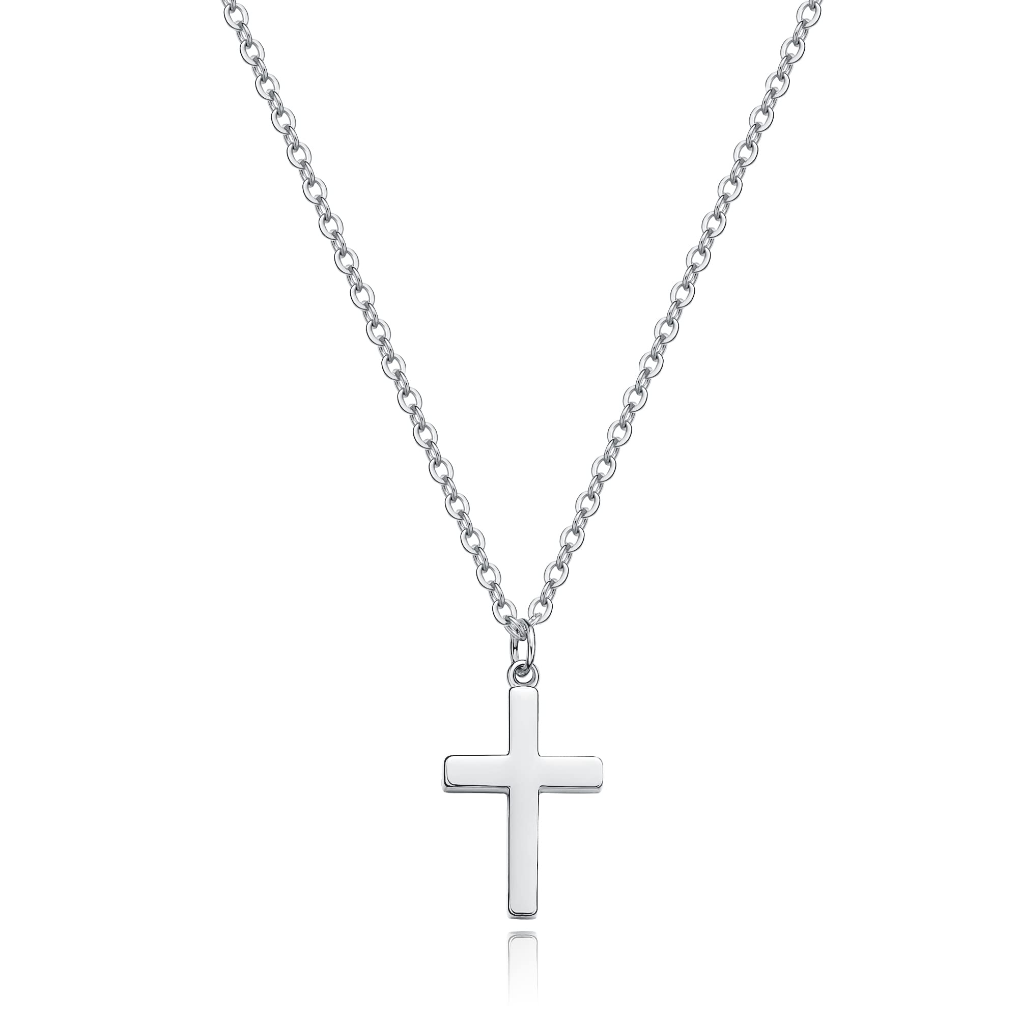 Moodear Cross Necklace for Women - Dainty 925 Sterling Silver/Gold Plated Layered Cross Pendant Simple Small Necklaces for Women Trendy Jewelry Gifts