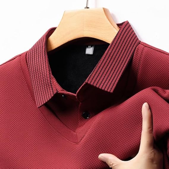 Men's Striped Lapel Fake Two-Piece Shirt Long Sleeve Polo Shirts Spring Autumn Basic Business Casual Polo Tops4
